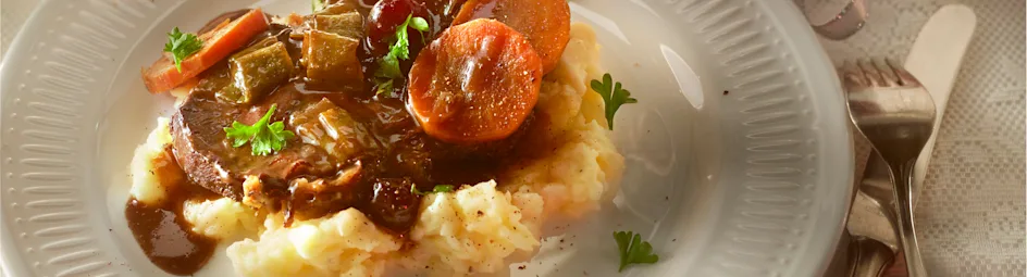 Kalfssukade op knolselderijpuree