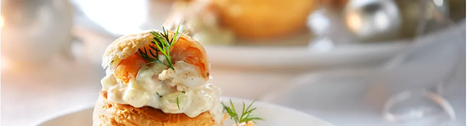 Pasteitje met zalm en garnalen