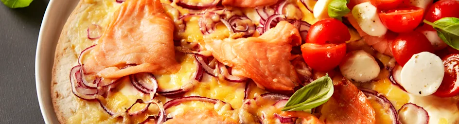 Tarte flambée met zalm