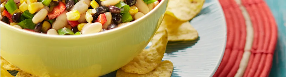 Bonensalade met mais en chilidressing