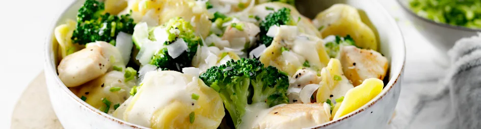 Kaasravioli met kip en citroensaus