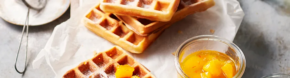 Wafels met sinaasappel en kardemom