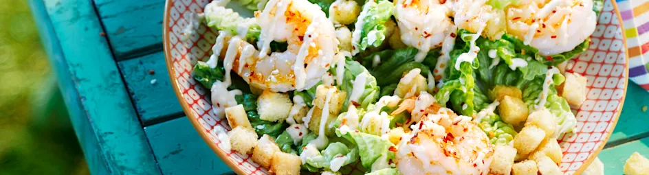 Caesarsalade met garnalen