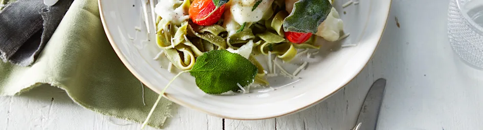 Tagliatelle met bloemkool en salie