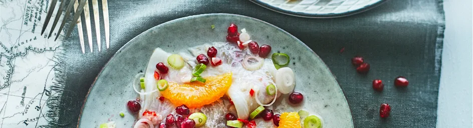 Ceviche van kabeljauw met sinaasappel