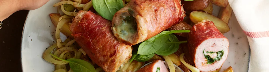 Involtini met gorgonzola en spinazie