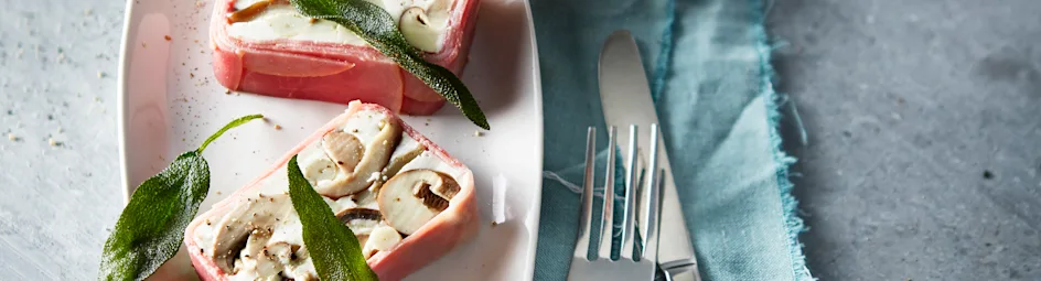 Paddenstoelenterrine met ham