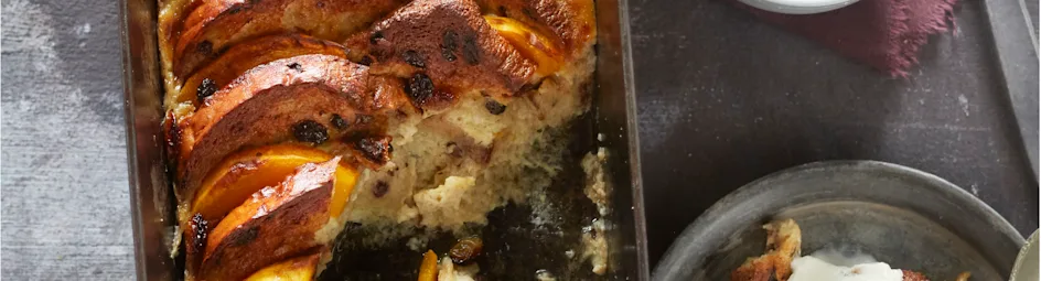 Pompoenbroodpudding met rozijnen