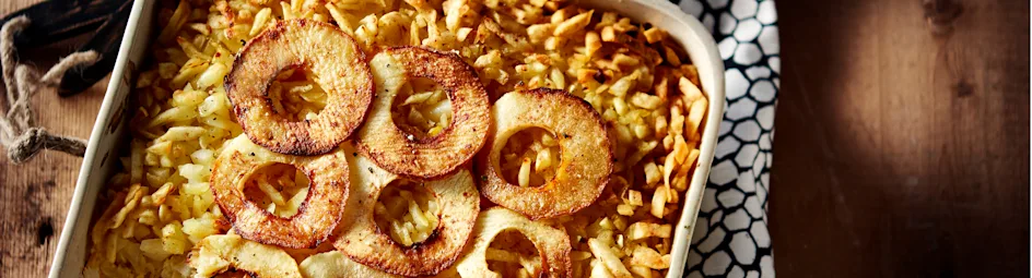 Zuurkoolschotel met appel en spekjes