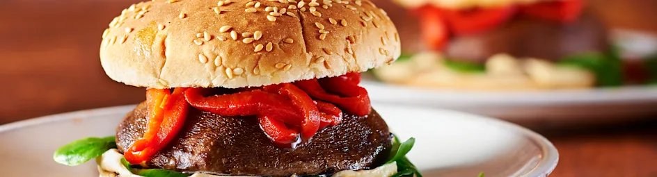 Portobelloburger met gegrilde paprika