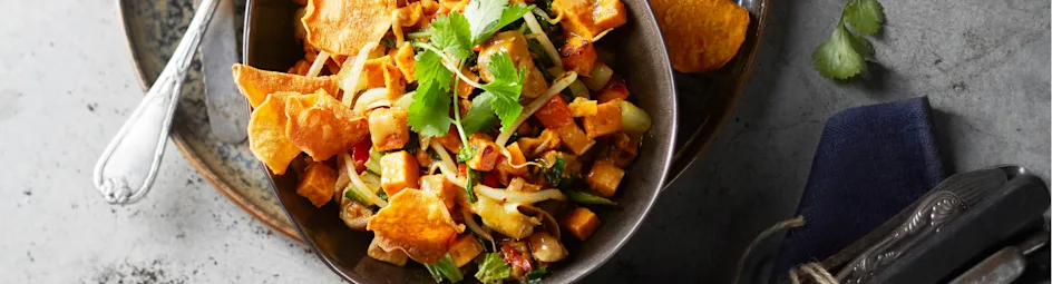 Zoete-aardappelcurry met kip