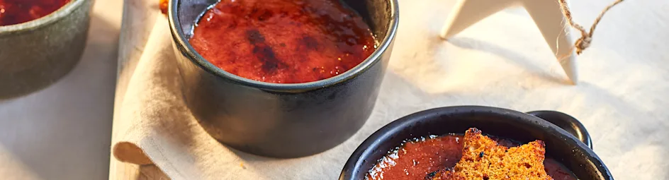 Crème brûlée van paté met kruidkoekcrouton