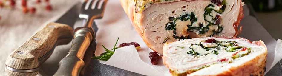 Rouleaux van kip met cranberrysalsa