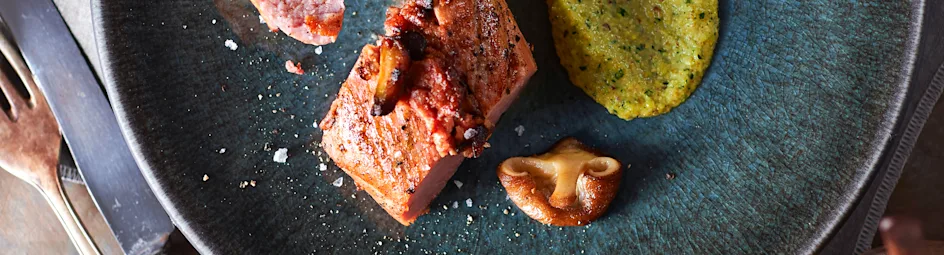 Gevulde varkenshaas met pistachesaus