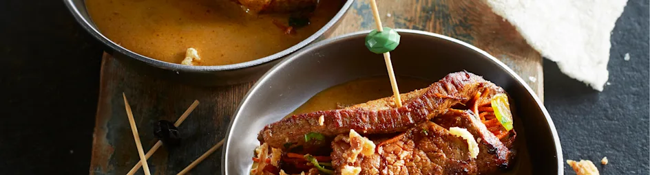 Rosbief met bosui en worteljulienne