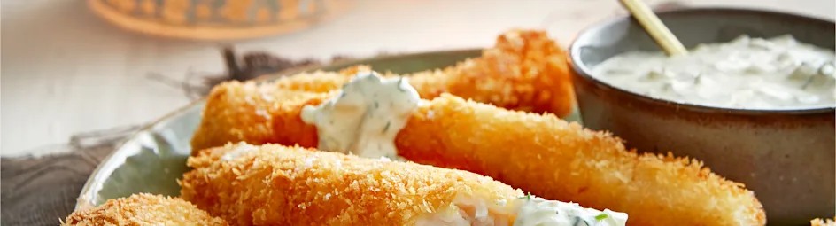 Homemade vissticks met remoulade