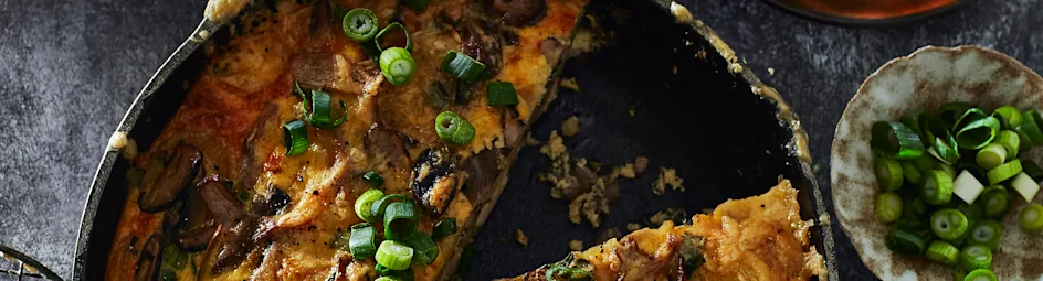 Aardappelfrittata met paddenstoelen