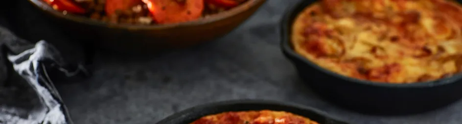 Pompoenfrittata met linzensalade