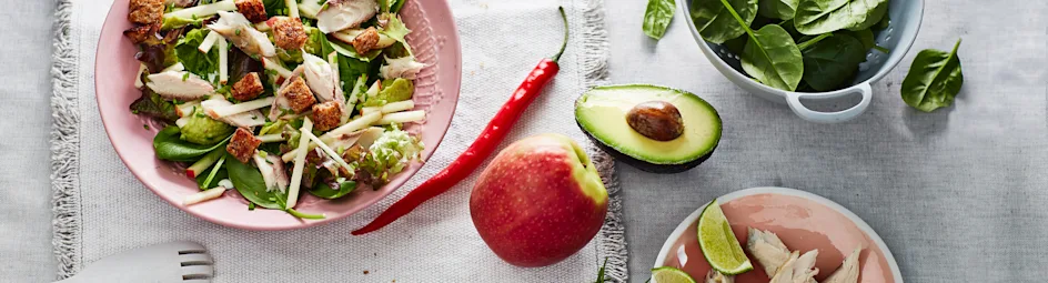 Makreelsalade met avocadomousse en limoen