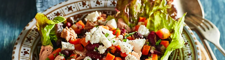 Bonte bonensalade met tonijn