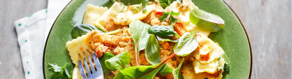 Ravioli met pestosaus