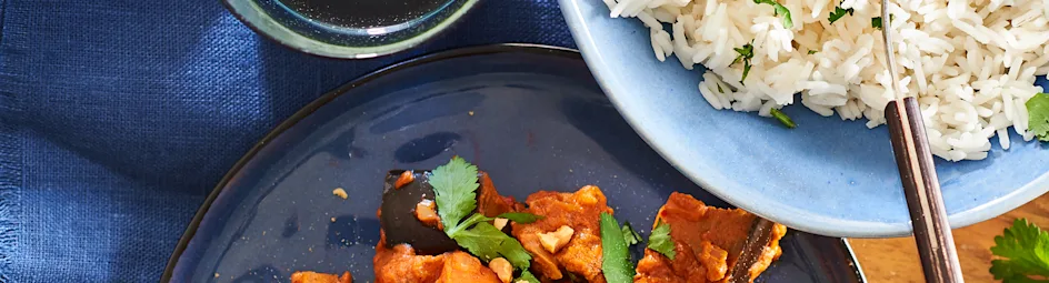 Auberginestoof met pinda's