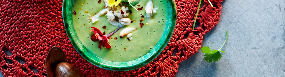 Avocadocrèmesoepje met krab