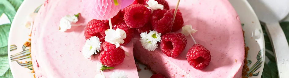 Flamingo-frambozencheesecake