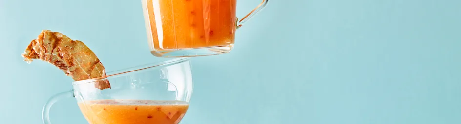 Meloensoep met krokante ham