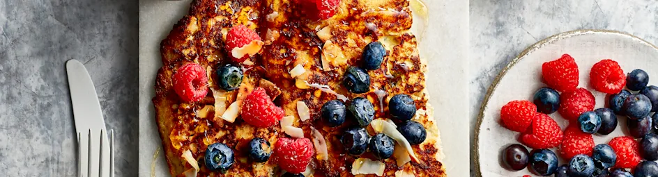 Ontbijtomelet met tofu, noten en honing