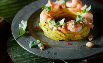 Groene-mangosalade met garnalen