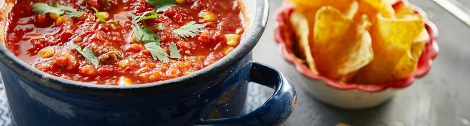 Mexicaanse tomaten-paprikasoep met balletjes
