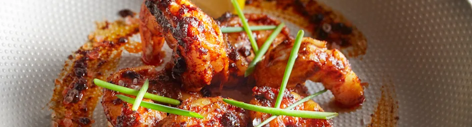 Gegrilde garnalen met cajun-koffie-rub