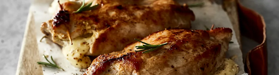 Kipfilet gevuld met mosterd en mozzarella