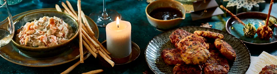 Kabeljauwkoekjes met limoensaus