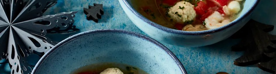 Vissoep met kipgehaktballetjes