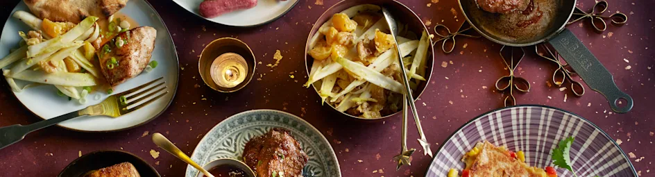 Witlofsalade met mandarijn en honing-mosterddressing