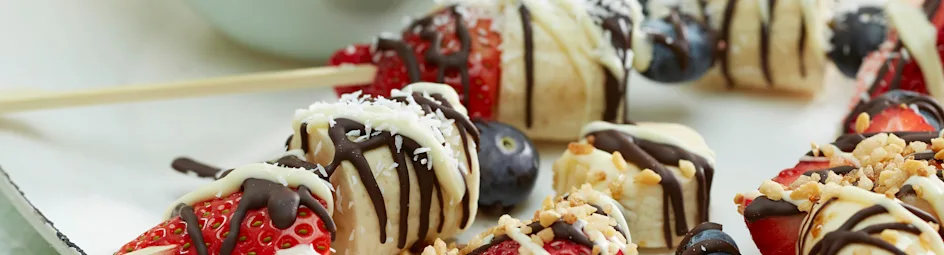 Choco-coco fruitspiesjes