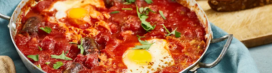 Shakshuka met saucijsjes