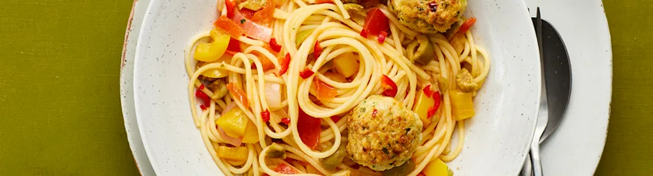 Spaghetti met tonijnballetjes