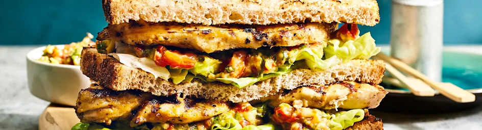 Gegrilde kip met paprika-guacamole