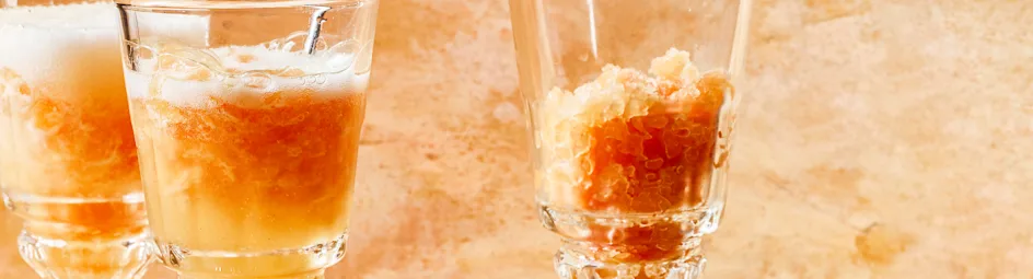 Sinaasappelgranita met prosecco