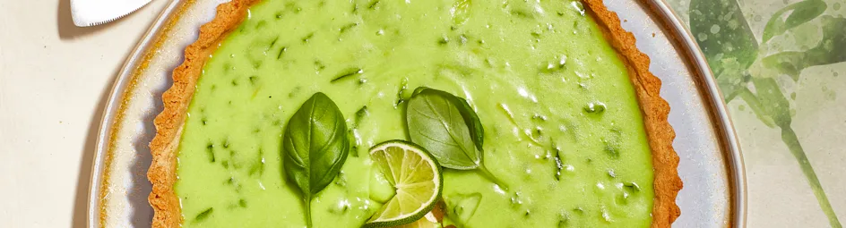 Basilicum-limoentaart