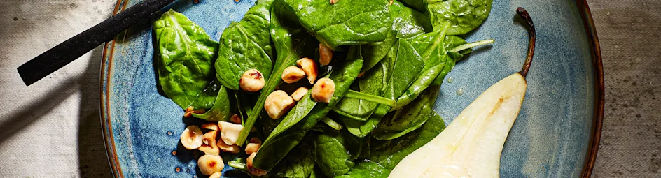 Met gorgonzola gegratineerde peer