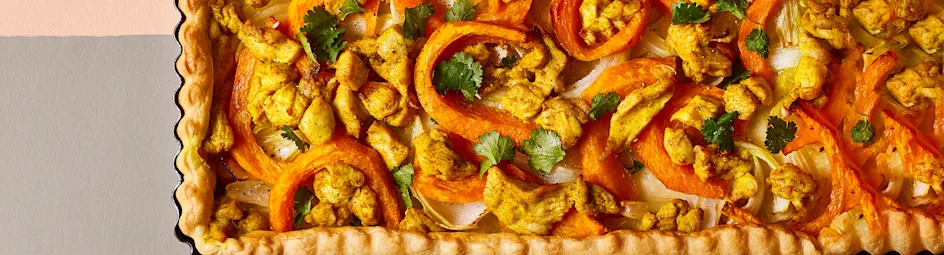 Geroosterde-pompoentaart met kerriekip