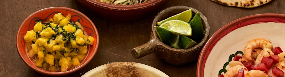 Taco's met garnalen en limoen