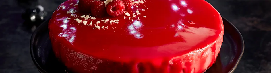 Spiegeltaart met frambozenmousse