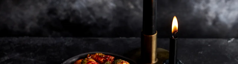 Geroosterde honing-bacon-spruitjes