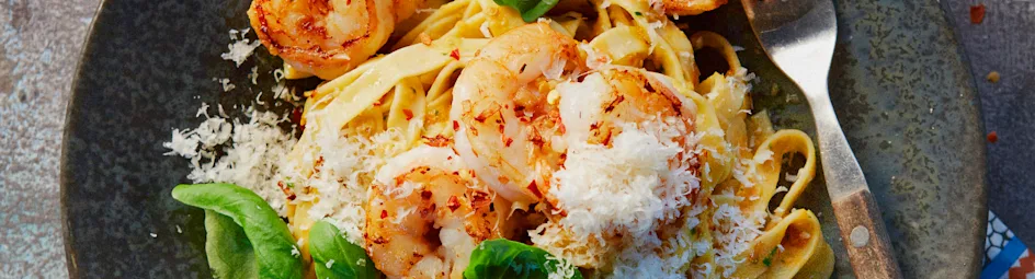 Tagliatelle met garnalen