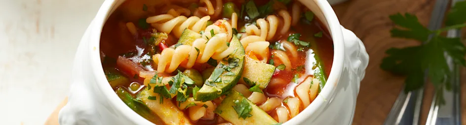 Minestrone met mini fusilli